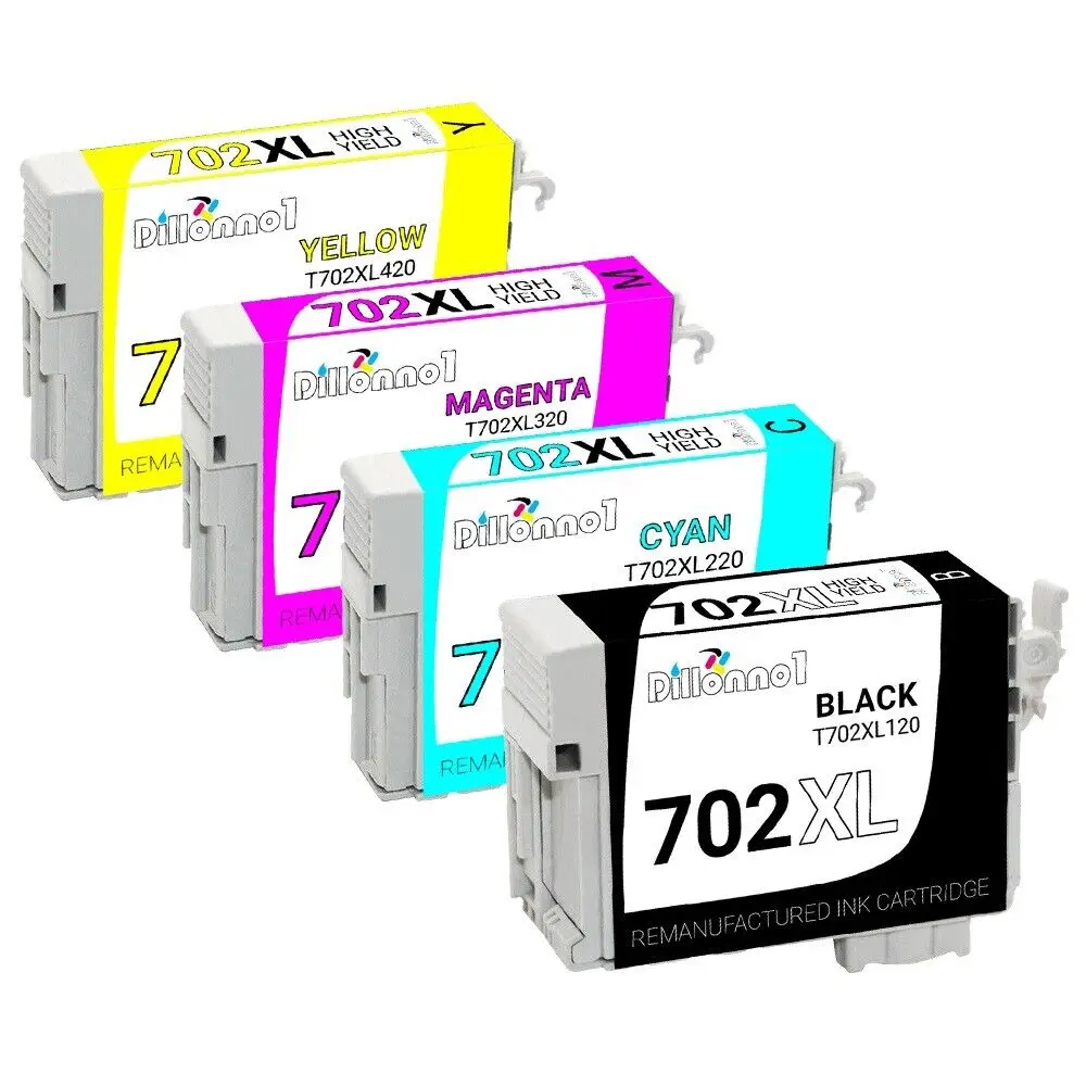 

4PK Remanufactured Epson 702XL Ink Cartridges for WorkForce WF-3720 WF-3730