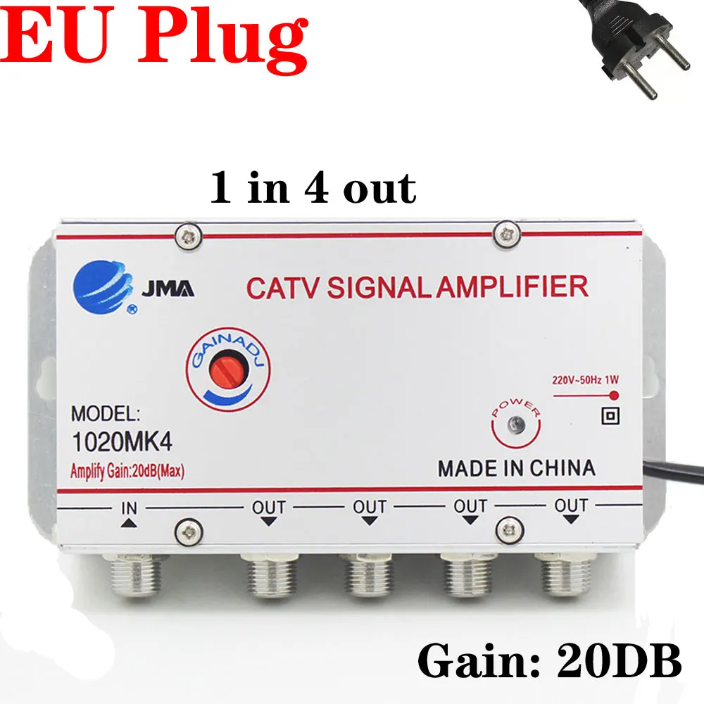 4/6/8 forma de 20 db Antena De tv Digital televisión CATV de amplificador  de señal de Antena digital amplificador de señal de televisión divisor nos  enchufe de la UE de 220V - AliExpress