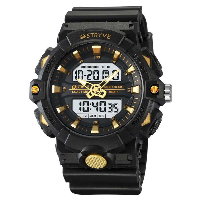 New STRYVE 8028 Men LED Digital Watches White Transparent Fashion Cool Outdoor Sports Watches Shock Waterproof Watch For Men 5