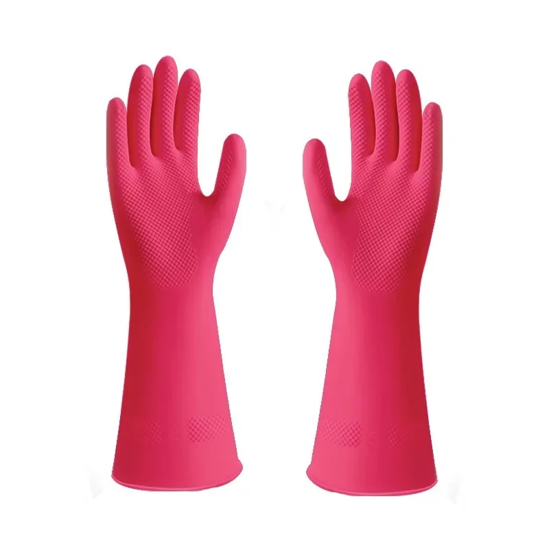 LSLJS Rubber Dish Gloves, Long Reusable Kitchen Cleaning Gloves, Non - View #2