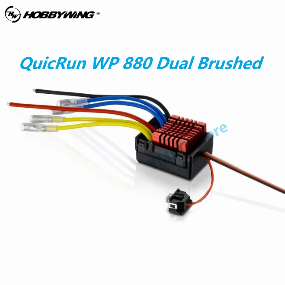 Hobbywing Quicrun Wp 880 Dual Brushed Waterproof Esc 80A 2-4S Lipo Speed Controller Per Auto Rc 1/8 1/10