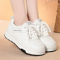 Casual Sports Shoes Women Spring Autumn Soft Leather Sole Comfortable Leather Shoes Versatile Thick Sole White Shoes Fashionable - Image 3
