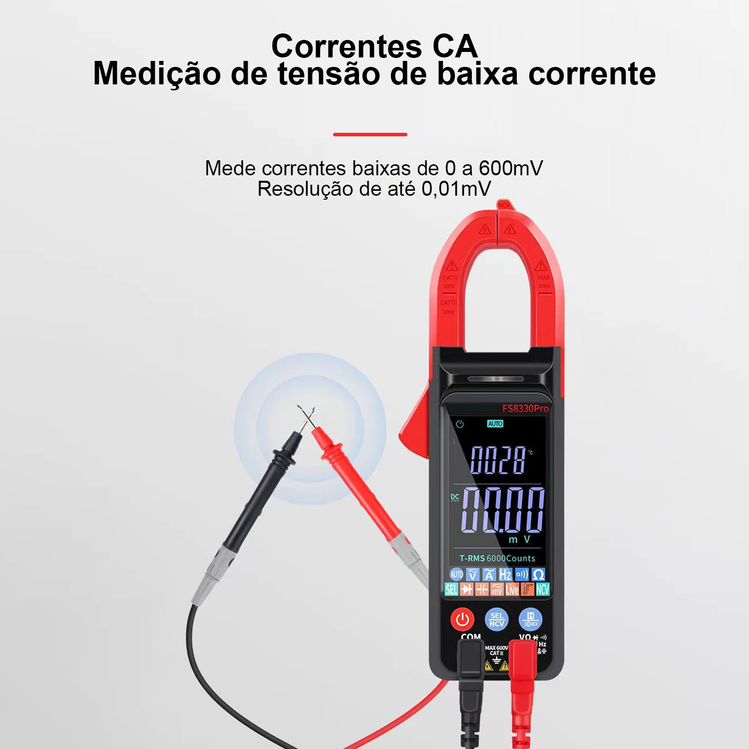 PINZA AMPERIMETRICA TRUE-RMS CON TEMPERATURA 40/400A CA, 600V AC