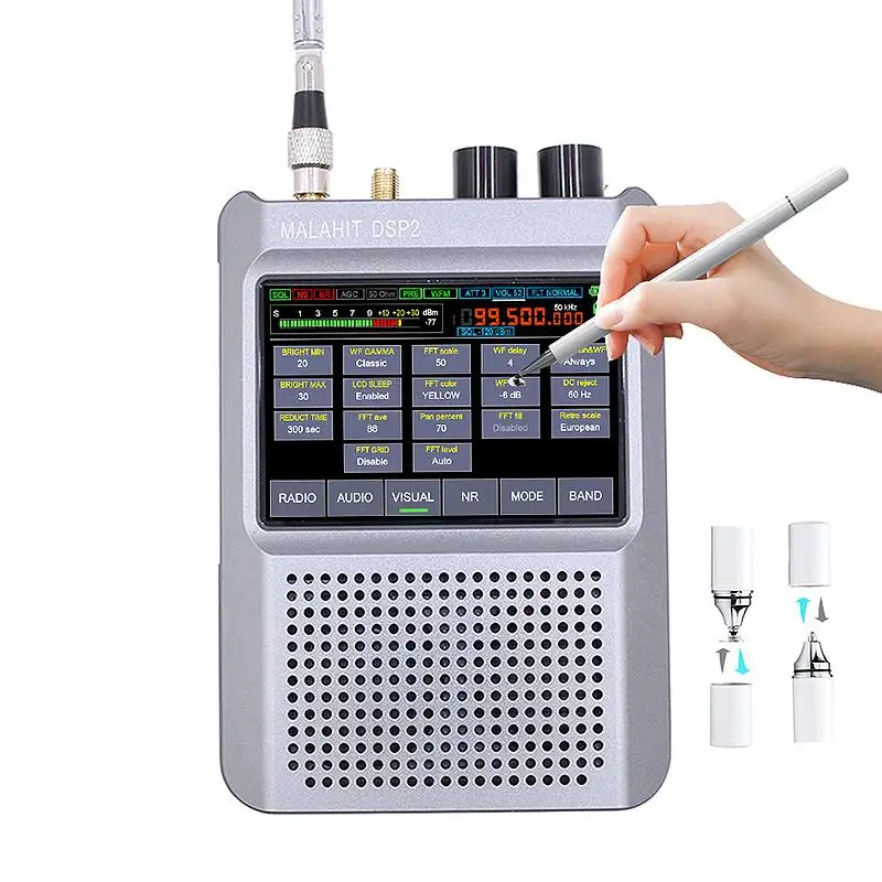 Malahit DSP2 受信機 ラジオ受信機Malahit-DSP2 sdr,更新済み,10KHz-380mhz,404mhz