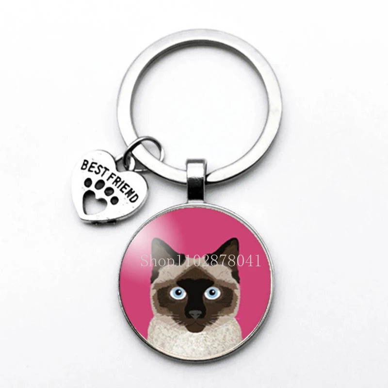 Hot Popular Jewelry Dome Portachiavi In Vetro Cute Cat Best Friend Squisito Regalo Classico