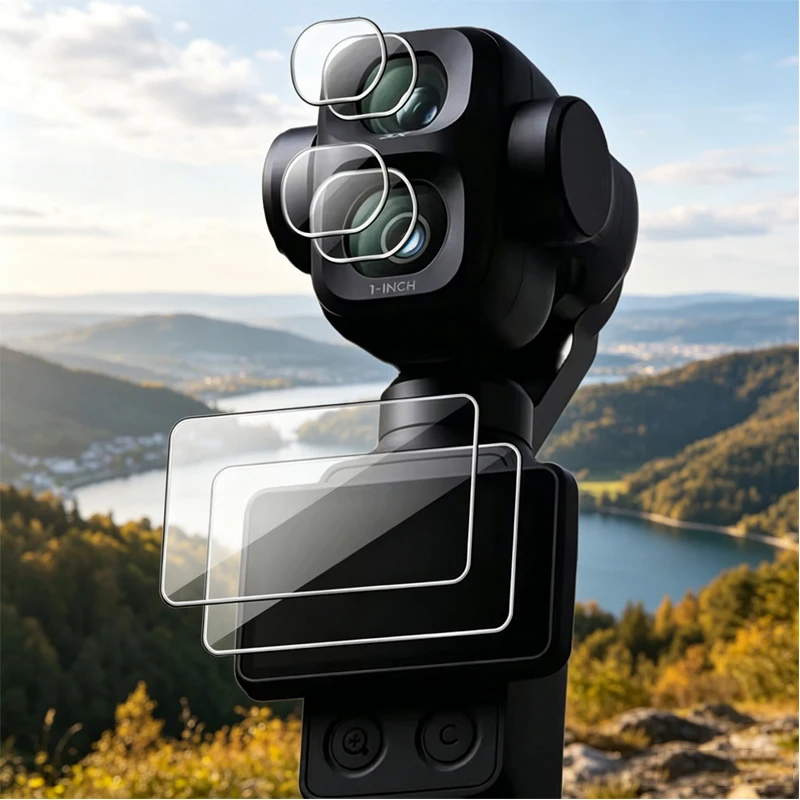 DJI Pocket 4 Pro용 강화 유리 필름 화면 보호기 Pocket 4 Pro 액세서리용 경도 긁힘 방지 렌즈 카메라 필름