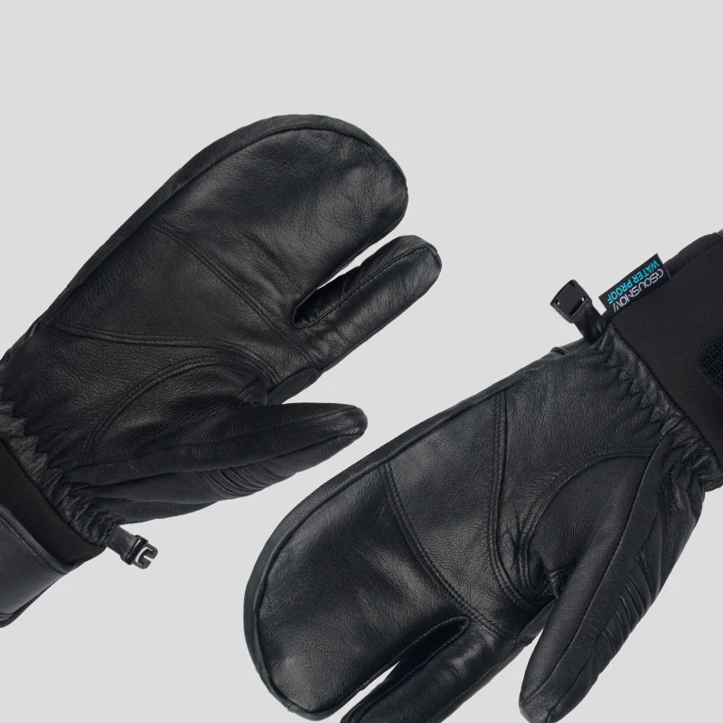 New Snowboard Inner Five-finger Gloves Ski Gloves Men Women Thick Waterproof Warm Warm Plus Velvet Waterproof Windproof Gloves 6