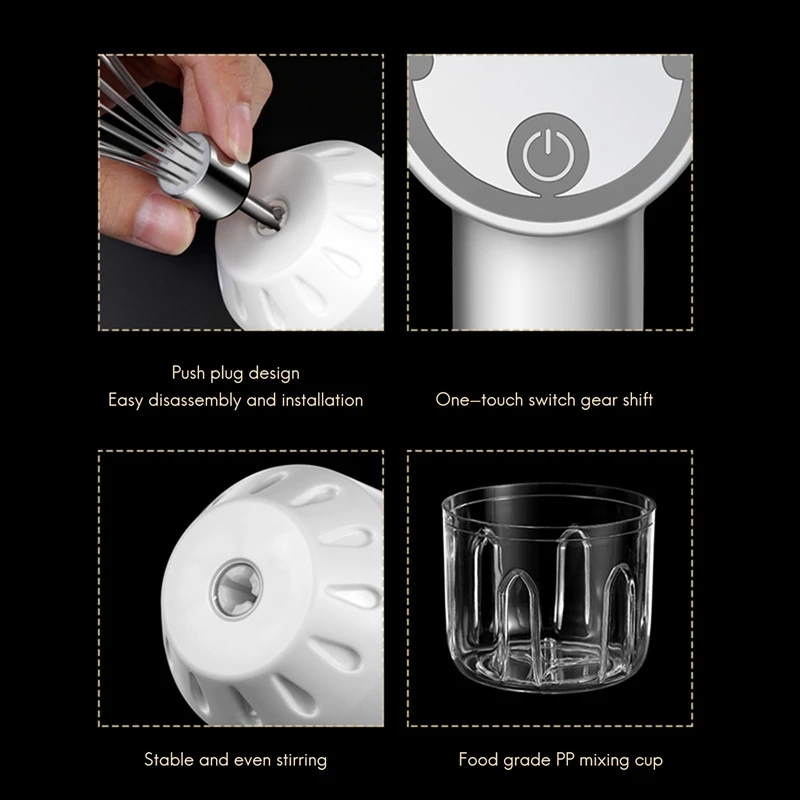 Description Picture 6 of item3In1 Electric Blender Wireless Food Cream Mixer USB Electric Egg Beater Handheld Garlic Chopper Meat Grinder