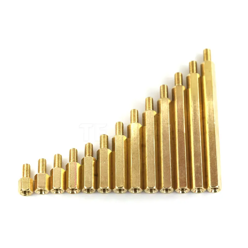 10Pcs M3*(5-50)+6mm Hex head Brass Spacing Screws Threaded Pillar PCB Computer PC Motherboard StandOff Spacer