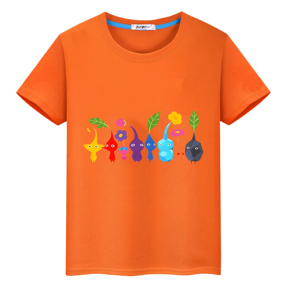 Pikmin Summer Cute 100%Cotton T-shirt cartoons Short Print anime Tees pride tshirt Tops y2k Tshirt kid Day gift boy girl clothes 2