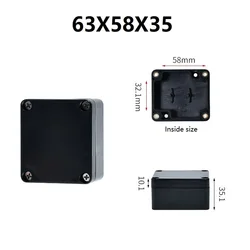 Black Outdoor Waterproof IP66 ABS Plastic Electronics Case - Black (63X58X35 - Normal)