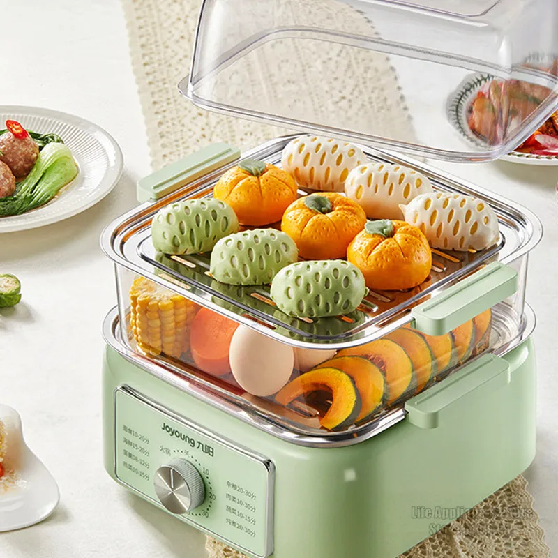 Joyoung Electric Steamer 1000W Fast Heating Steaming Cooker 60 Minutes Timing 10L Capacity For Home Kitchen 3