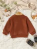 2024 New Baby Boys Autumn/Winter Long Sleeve Solid Sweater For 3M-3Y Daily Causal Wear 2
