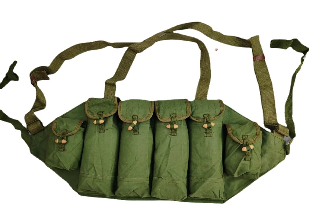 GENUINE MILITARY ORIGINAL VIETNAM WAR CHINESE TPYE 81AK CHEST RIG AMMO POUCH Made in 1994s