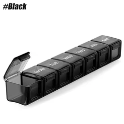 Deluxe Arthritis - Friendly Pill Organizer with Clear Lid (Black)