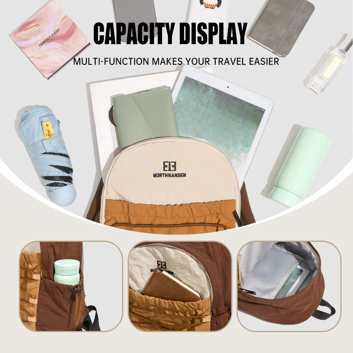 Outdoor Hiking Backpack, Small Lightweight Backpack, Mountaineering Bag, Mini School Bag, Work and Commuting Bag, College Student Camping Bag