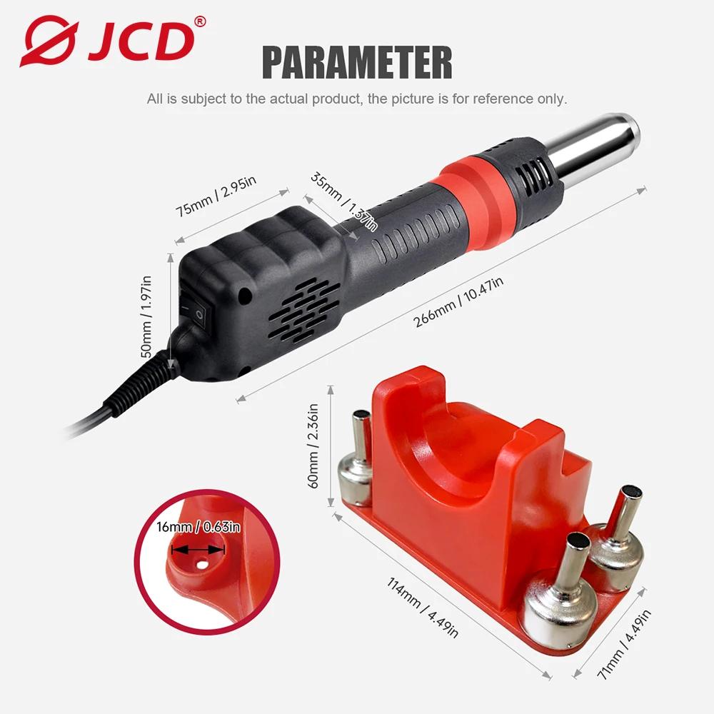 JCD Micro Hot Air Gun 750W Adjustable Temperature and Wind Speed Hair Dryer 220V 110V For Phone BGA IC Welding Repair Tools 8208 4