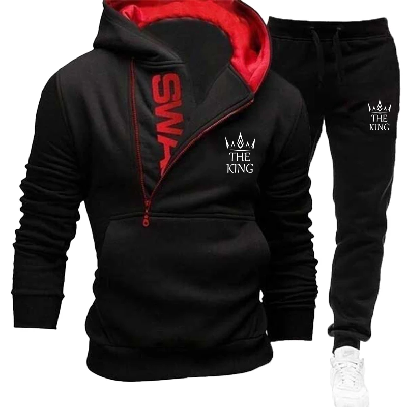 Men's sportswear jogging suit printed hoodie+sports pants sportswear two-piece men's sportswear set/set