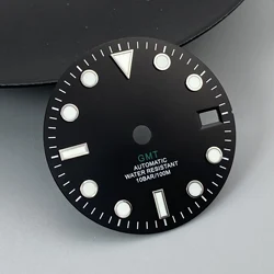 Luminous GMT Single Calendar Watch Dial, 28.5mm, No Logo - NO logo (Black Green)