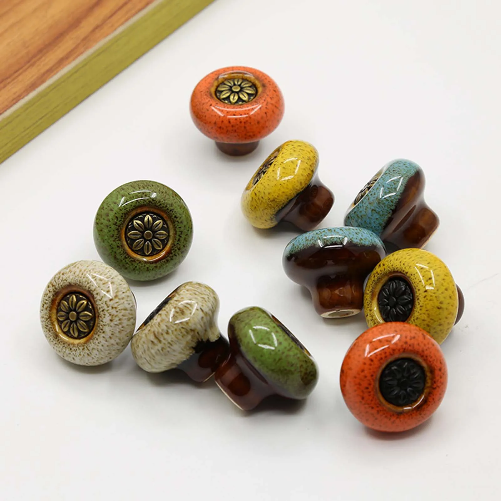 Vintage Nordic Decoration Handle Zinc Alloy Retro Pattern Small Handle Wardrobe Wine Drawer Cabinet DIY Decorations 5pcs
