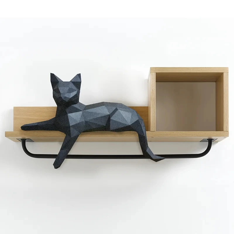 3D Paper Mold Cat Model Folding Paper Work Party DIY Craft Home Decor Desk Floor Decoration Figurines Miniatures Creative Toys