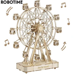 Robotime Rolife 232pcs Rotatable DIY 3D Ferris Wheel Wooden Model Building Block Kits Assembly Toy Gift for Children Adult TGN01