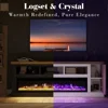 75” Fireplace TV Stand with 60” Electric Fireplace, Chunky Entertainment Center with Wood Grain, Color Clash Entertainment Stand 2