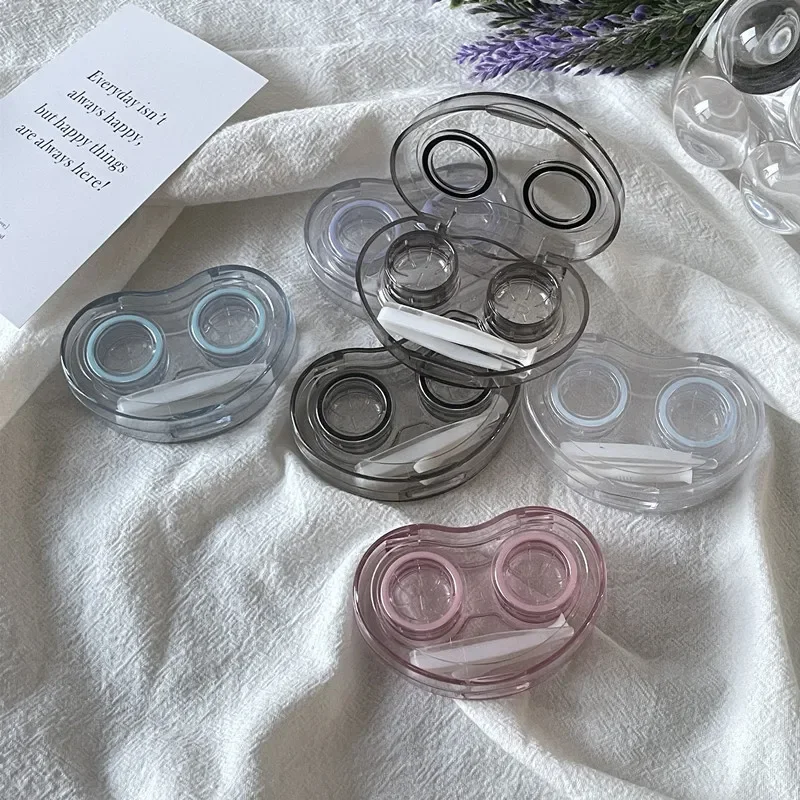 

Girl Heart Lady Holder Storage Eye Care Container with Tweezer Suction Stick Travel Contact Lenses Box for Eyes Tool Kit Women