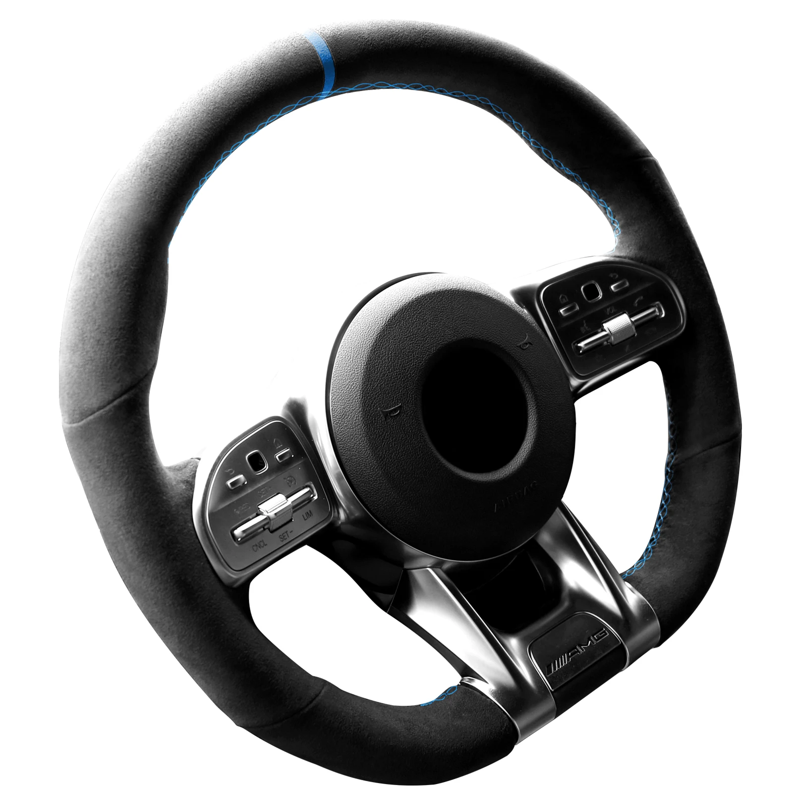 

Alfanxi Hand Stitch Alcantara Steering Wheel Cover Compatible for Benz AMG A35 W177 GT C190 C43 W205 C63 S W205 CLA 35 C118