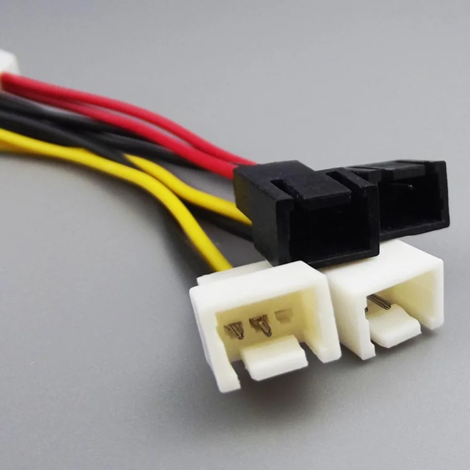 Dual 4Pin Molex to 3Pin Fan Adapter Cable