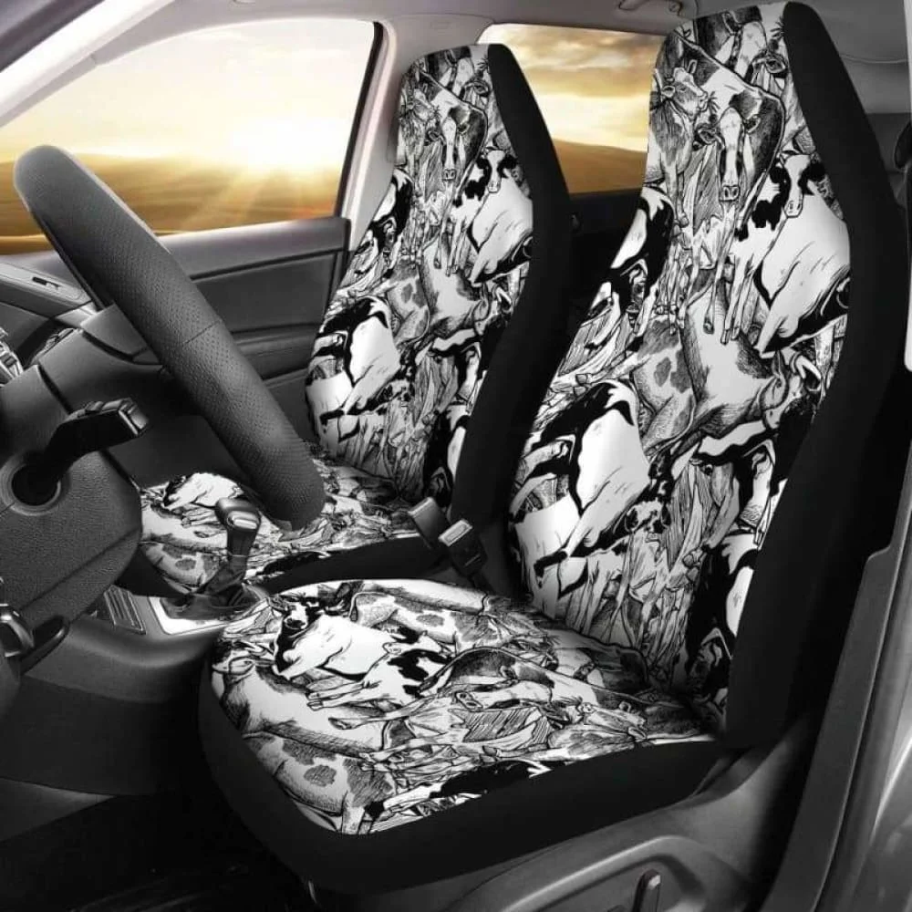 

Cow Pile Car Seat Covers Pack of 2 Universal Front Seat Protective Cover