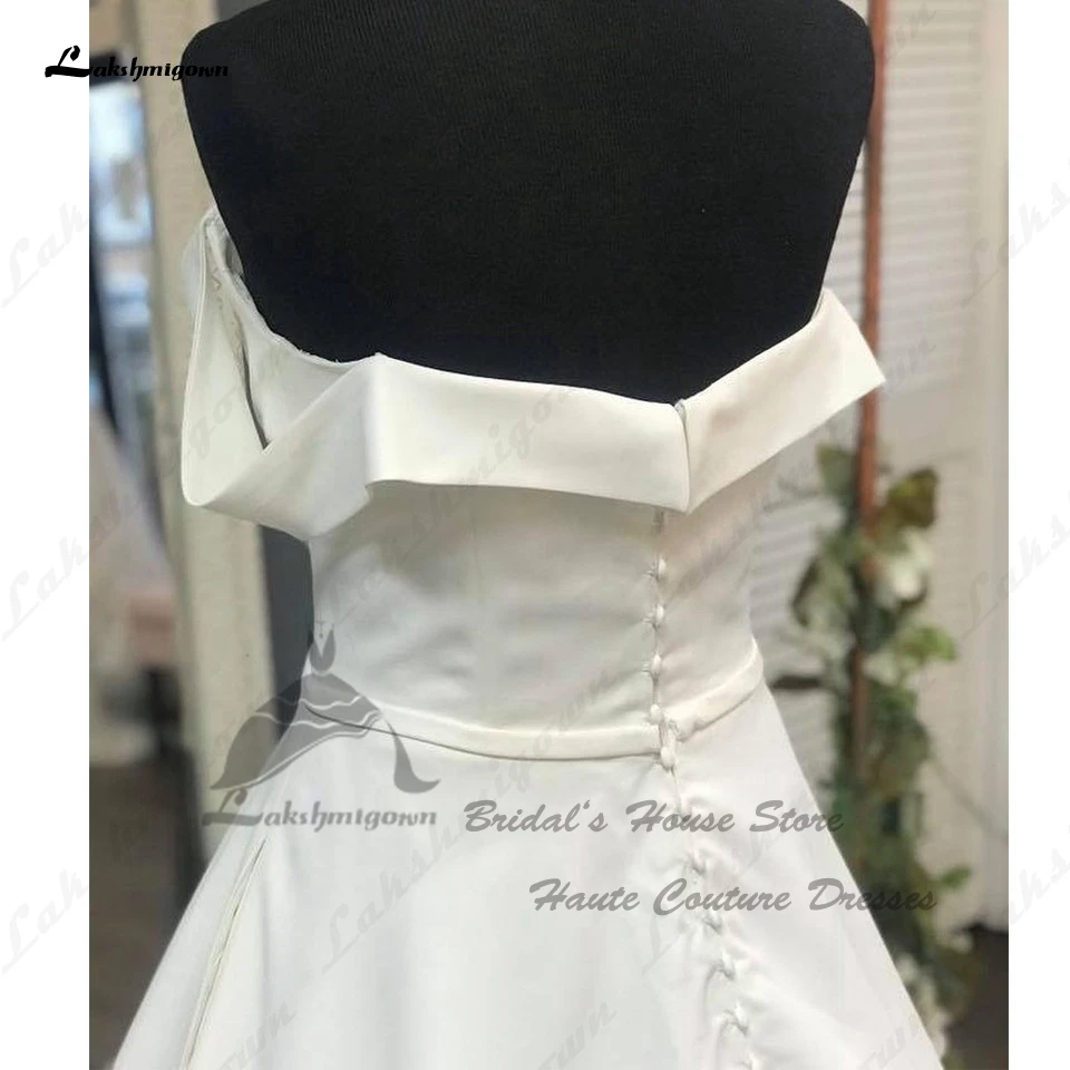 Lakshmigown prosta linia ślubna sukienka z kieszeniami 2023 Brautkleid Plus rozmiar Bridal Boho plaża suknie ślubne Off The Shoulder