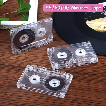 90 Minutes Standard Cassette Color Blank Tape Player With Magnetic Audio Tape Clear Storage Box For Speech Music Recording