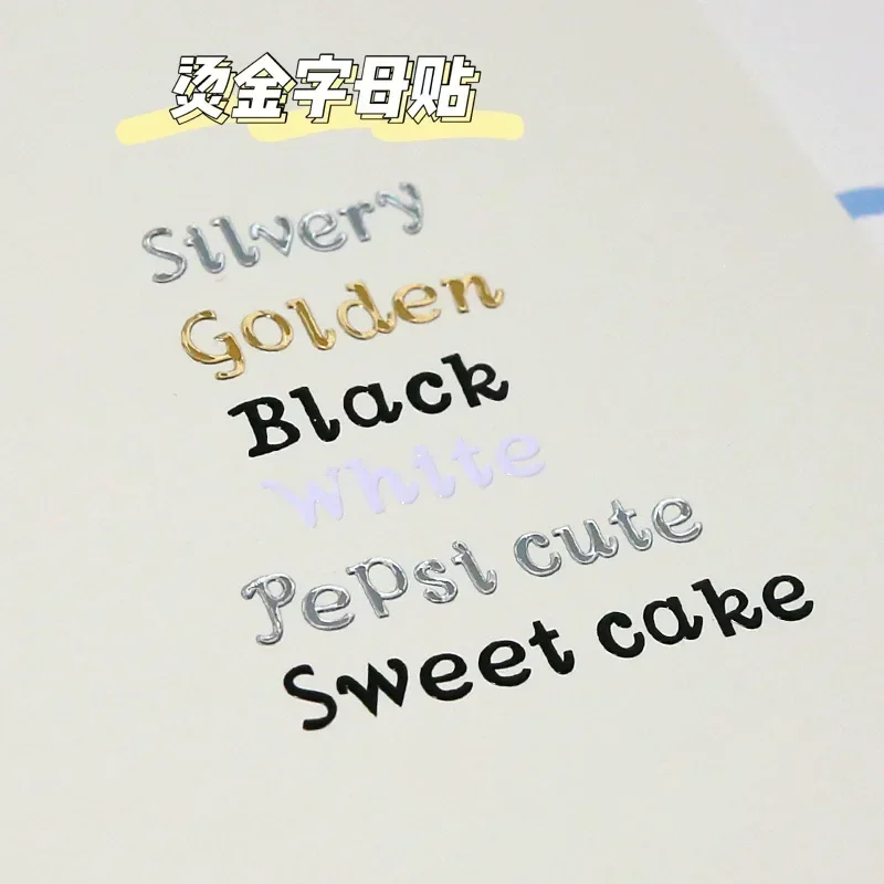 Letter stickers 1 Sheet PVC Waterproof Durable Korean Golden Silver English Letter Stickers for Photos Albums Decoration Handmade