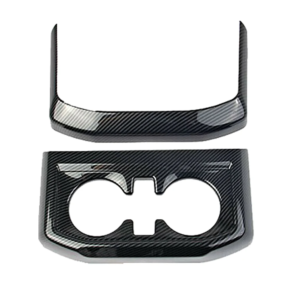 

Carbon Fiber Car Center Console Rear Cup Holder Trim Cover Panels for Ford F150 F-150 2021-2022