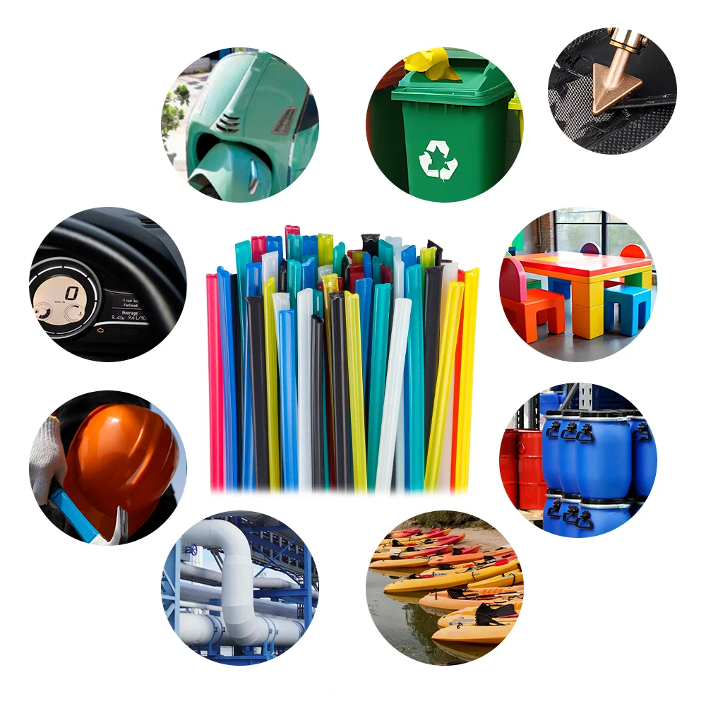 Plastic Welding Rods Colorful PP Welding Sticks DIY 20cm 5x2mm for Plastic Welder Guns Car Bumper Repair Supplies 60PCS