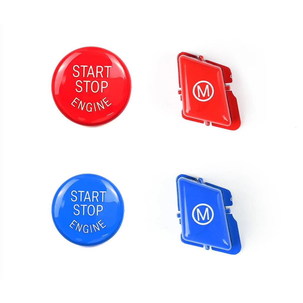 Car Engine Start Button Car Steering Wheel M Alphabet Mode & START Stop Engine Button For BMW 3 Series E90 E92 E93 M3 2007-2013 Interior Replacement