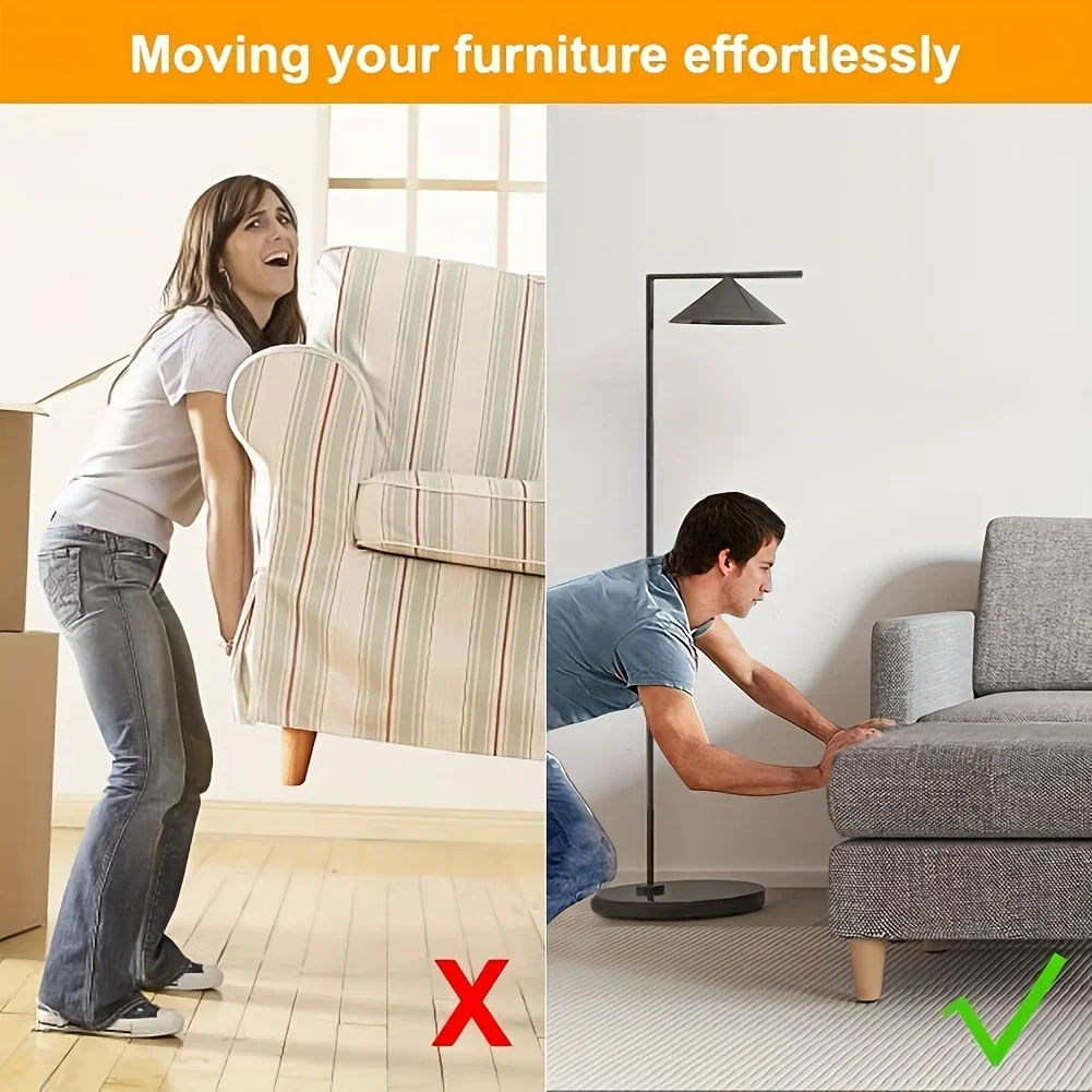 20pcs 19mm Furniture Sliders Pads Screws Furniture Glides Sliding Block Table Chair Leg Mat Carpet Hardwood Floor Protector