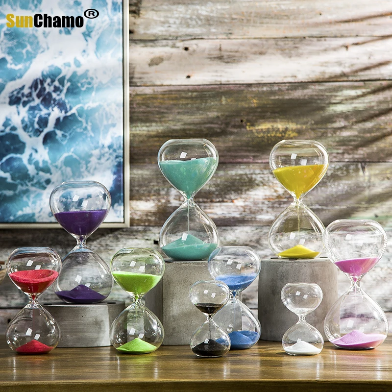 Description Picture 5 of item5/15/30 min Simple and Modern Glass Hourglass Timer Nordic Home Study Soft Decoration Decora Creative Birthday Gift Sand Watch