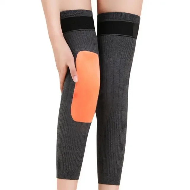 1 Pair Thermal Knee Sleeve Non-Slip Elastic Wool Cashmere Knee Brace Support Protector Knee Warmer Pads Legging Stockings Wraps 3