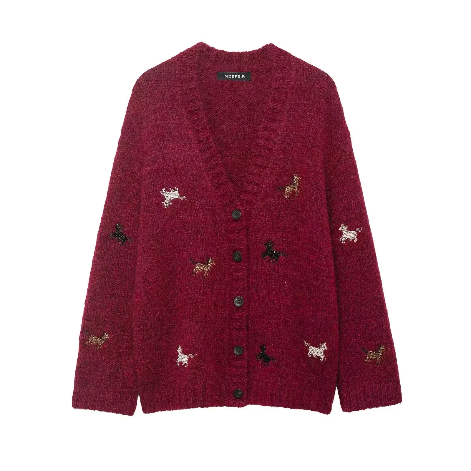 Casual Chic Women Cardigan Sweater V-Neck Long Sleeve Knitted Cardigans Fashion 2025 New Autumn Winter Sweaters Coat ﻿