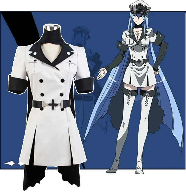 Akame ga Kill: Esdeath | Imperial Military Uniform Cosplay Costume Set 22 Akame ga Kill Esdeath Imperial Military Uniform Cosplay Costume