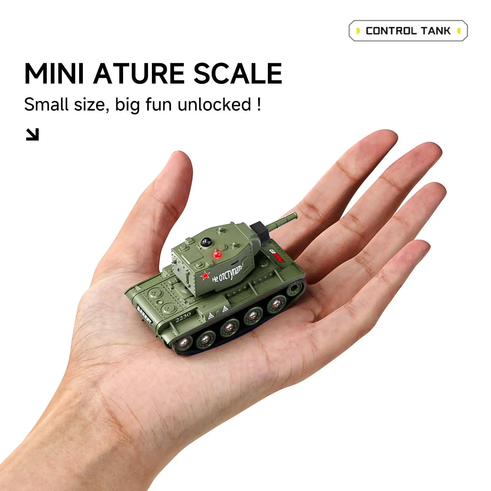 Mini Tank Télécommandé Infrarouge 1/64 - 330 Fonctions avec Son et Lumière