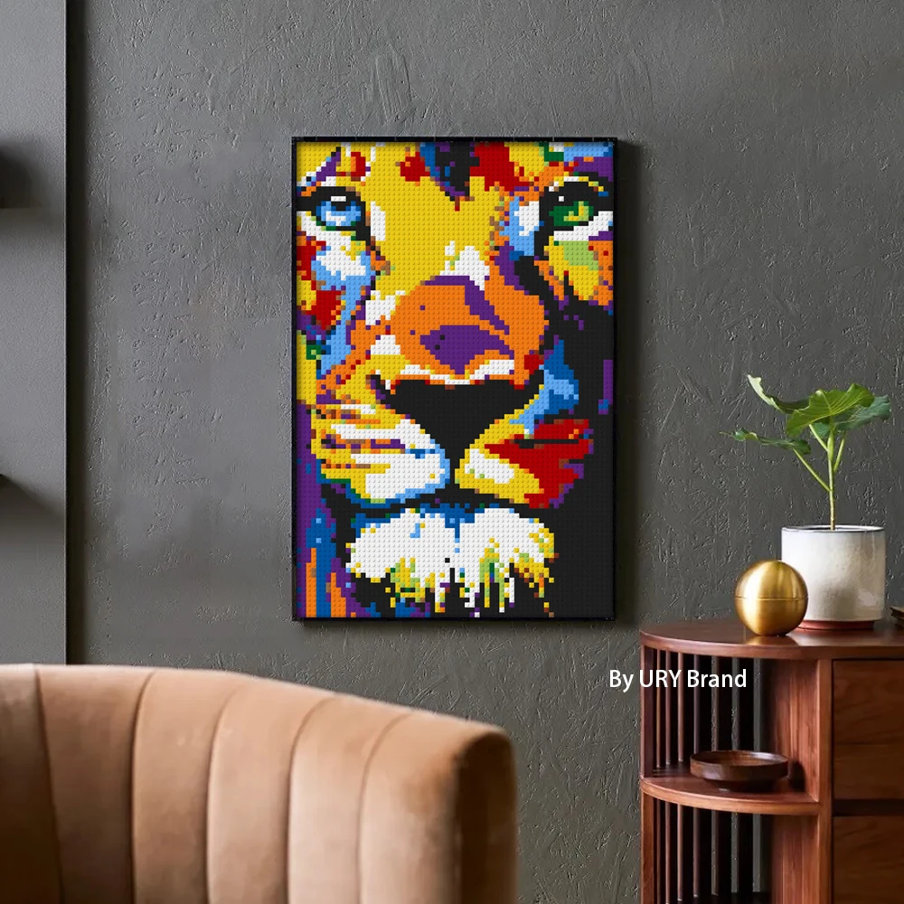 

Pixel Art Pop Mona Lisa Smile Mosaic Home Famous Lion Decorative DIY Painting By Numbers Building Blocks MOC Set Creative Gifts