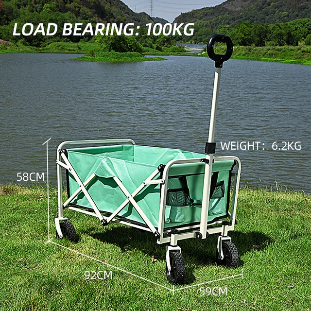 Kültéri Kocsi Hordozható Kerti Kosár Összecsukható Ultra Könnyű Bevásárló Pushcart Piknik Strand - Image 6