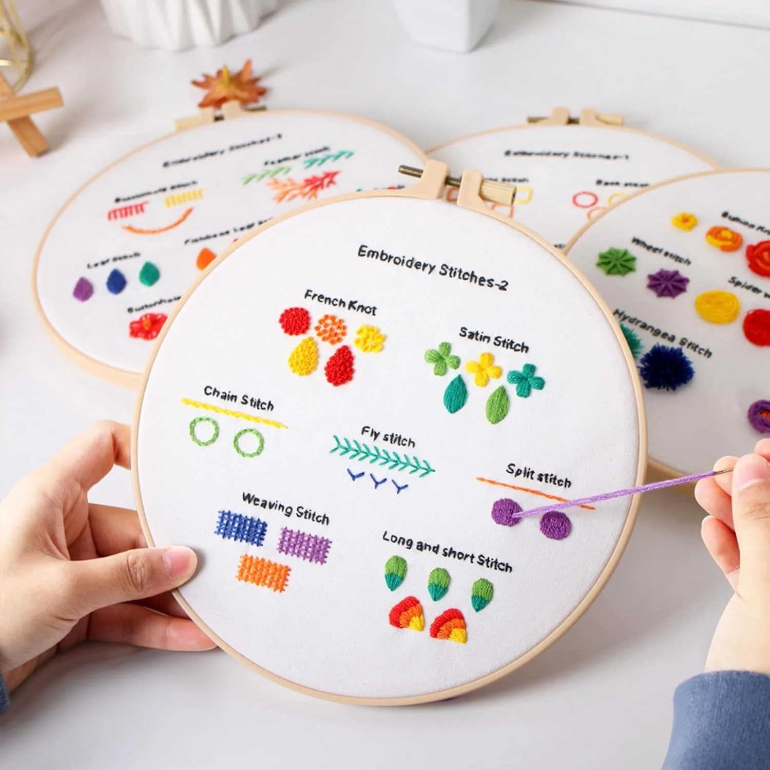 Simple Floral Embroidery Kit DIY Handmade Fabric Art with Creative Design embroidery kits