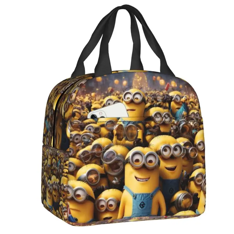 Minions Lunch Bag Women Riutilizzabile Cooler Thermal Insulated Lunch Box Per La Scuola Multifunzione Food Bento Box