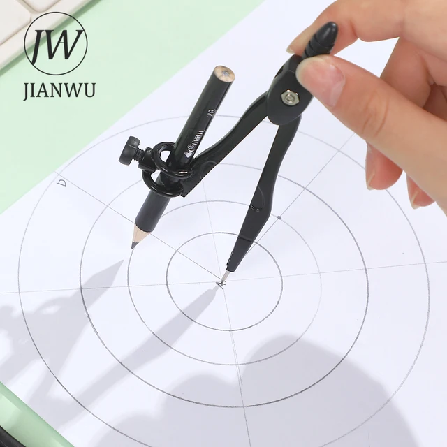 JIANWU Black Metal Compass Geometry Set Zinc Alloy Multifunction-clip ...