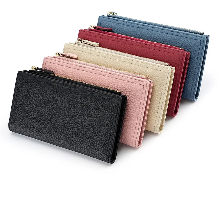 RFID-Geldbörse aus echtem Leder für Damen, weiches echtes Rindsleder, langes Kartenetui, Rindsleder-Clutch – Detail 20