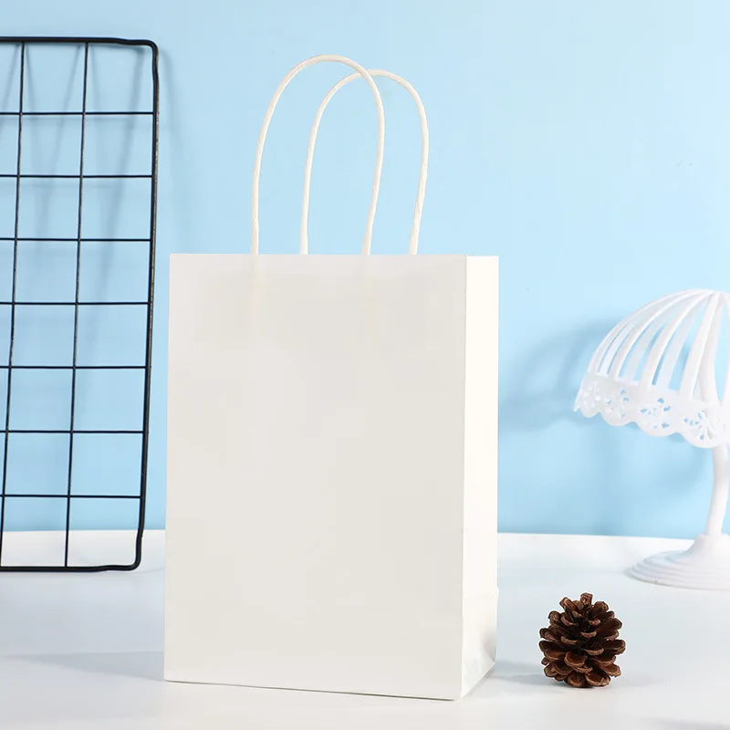 10pcs Candy Colorful Kraft Paper Gift Bag Wedding Party Decoration Gift Shopping Bags DIY Bag Festive Christmas Supplies 5